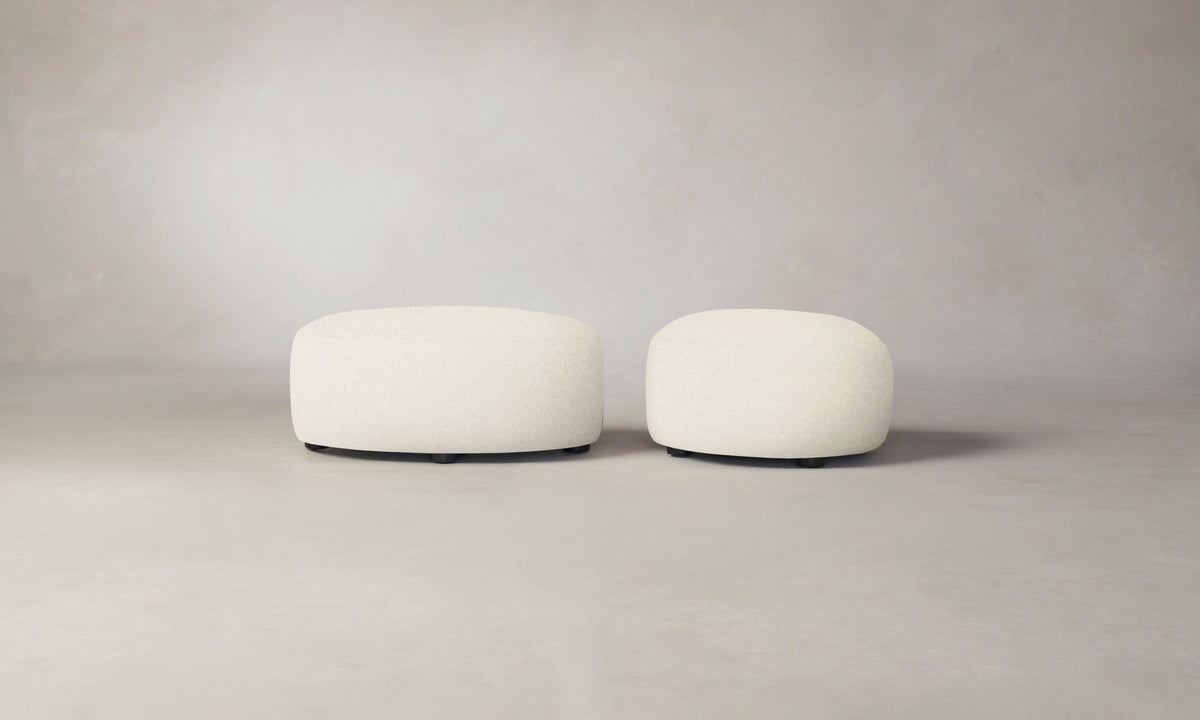The Chelsea Ottoman - Italian Brushed Wool Vanilla