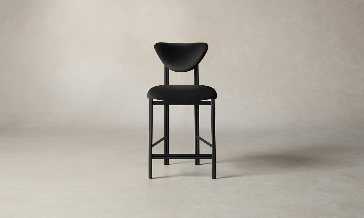 The Cooper Counter Stool - Costa Leather Jet