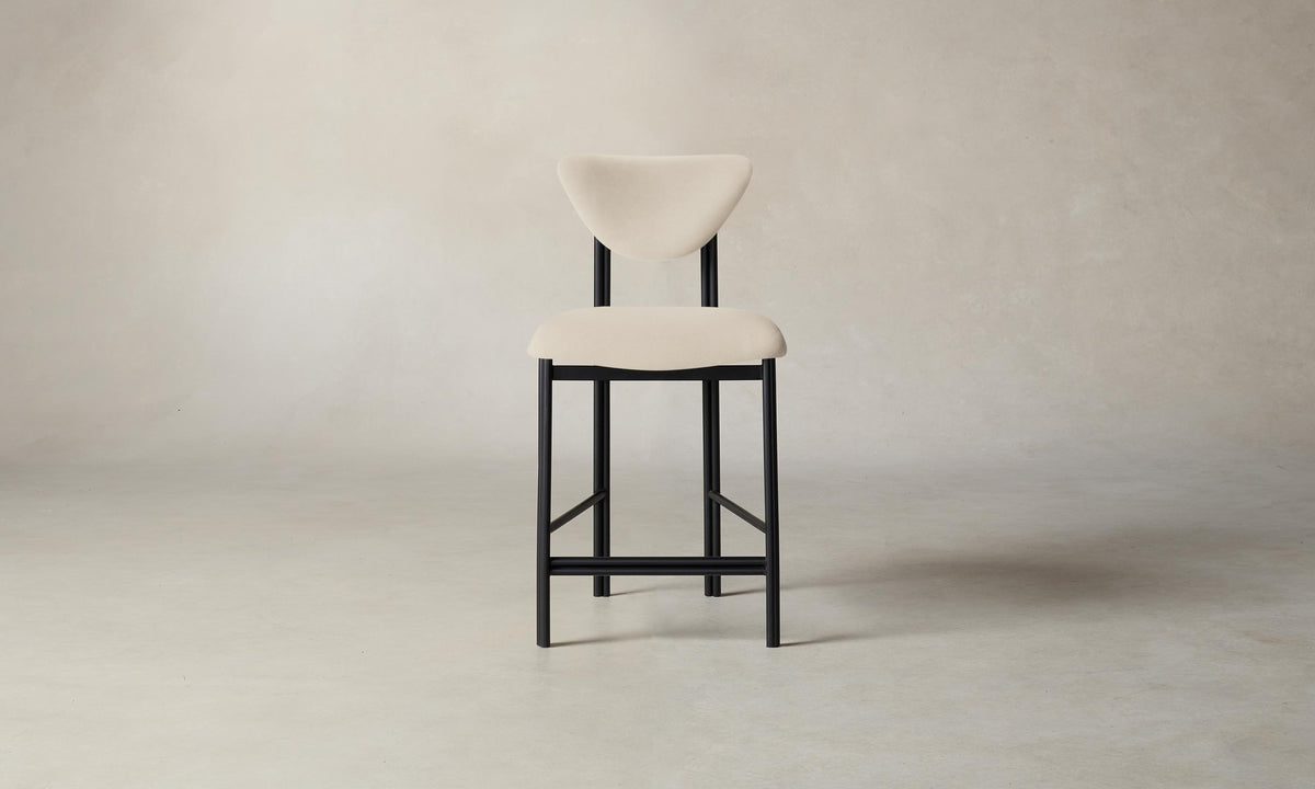 The Cooper Counter Stool - Pebbled Leather Stone