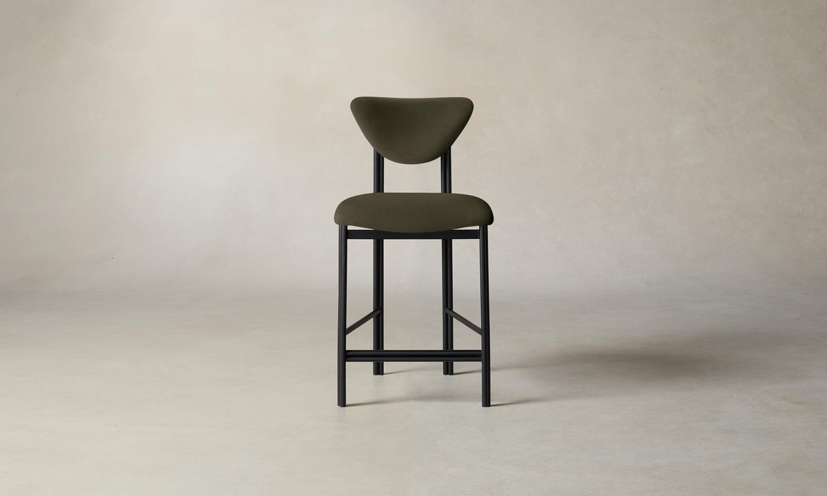 The Cooper Counter Stool - Pebbled Leather Truffle