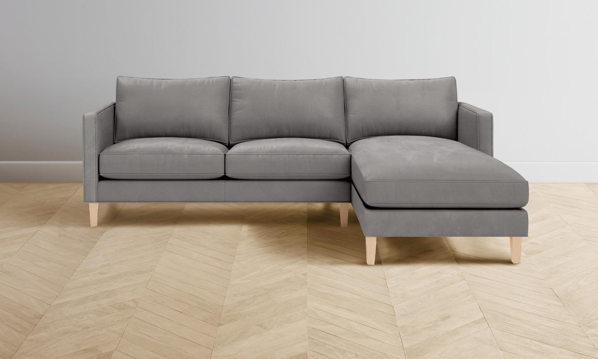 The Crosby Sectional - Nubuck Leather Asphalt