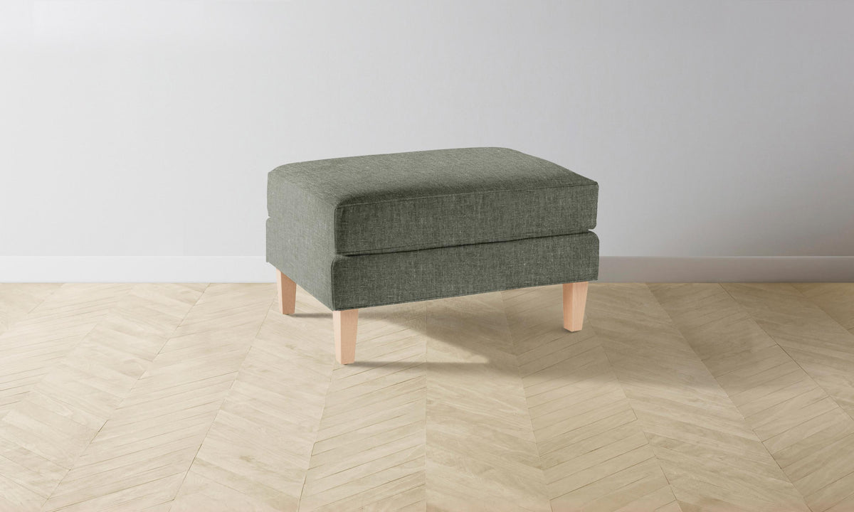 The Crosby Ottoman - Heritage Belgian Linen Thyme