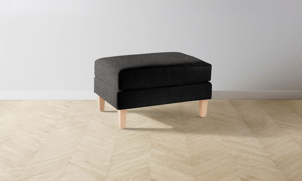 The Crosby Ottoman - Italian Brushed Wool Pepper