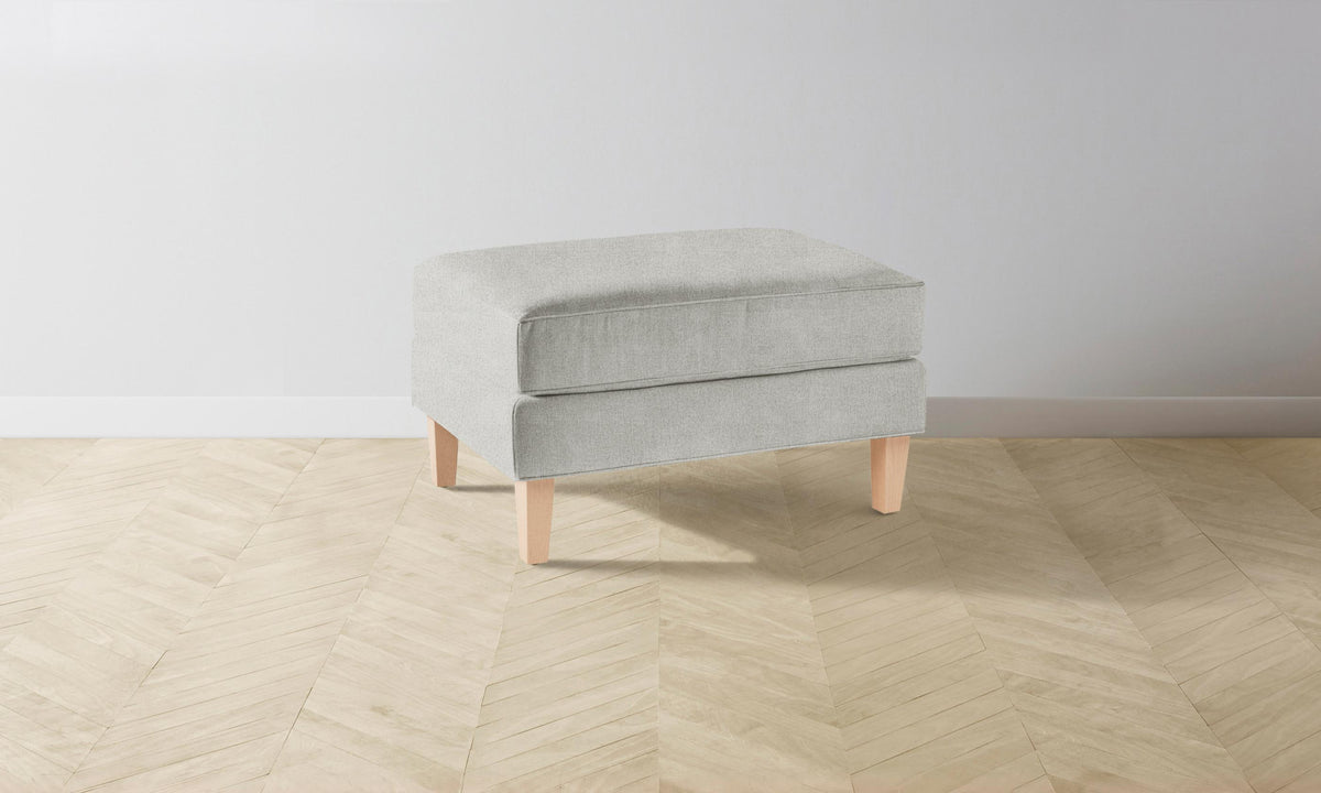 The Crosby Ottoman - Performance Mélange Weave Flint