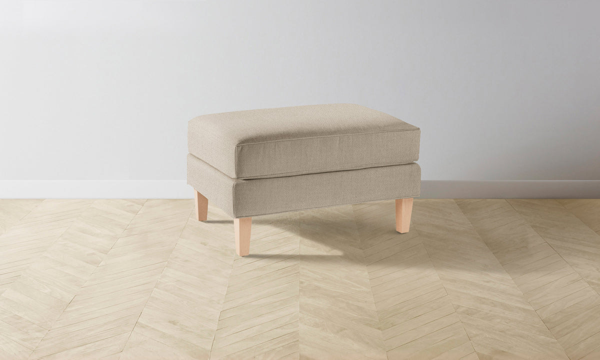 The Crosby Ottoman - Performance Textural Weave Savanna