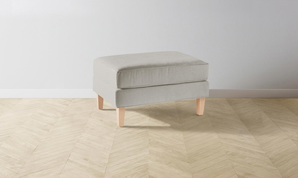 The Crosby Ottoman - Performance Linen Weave Beige