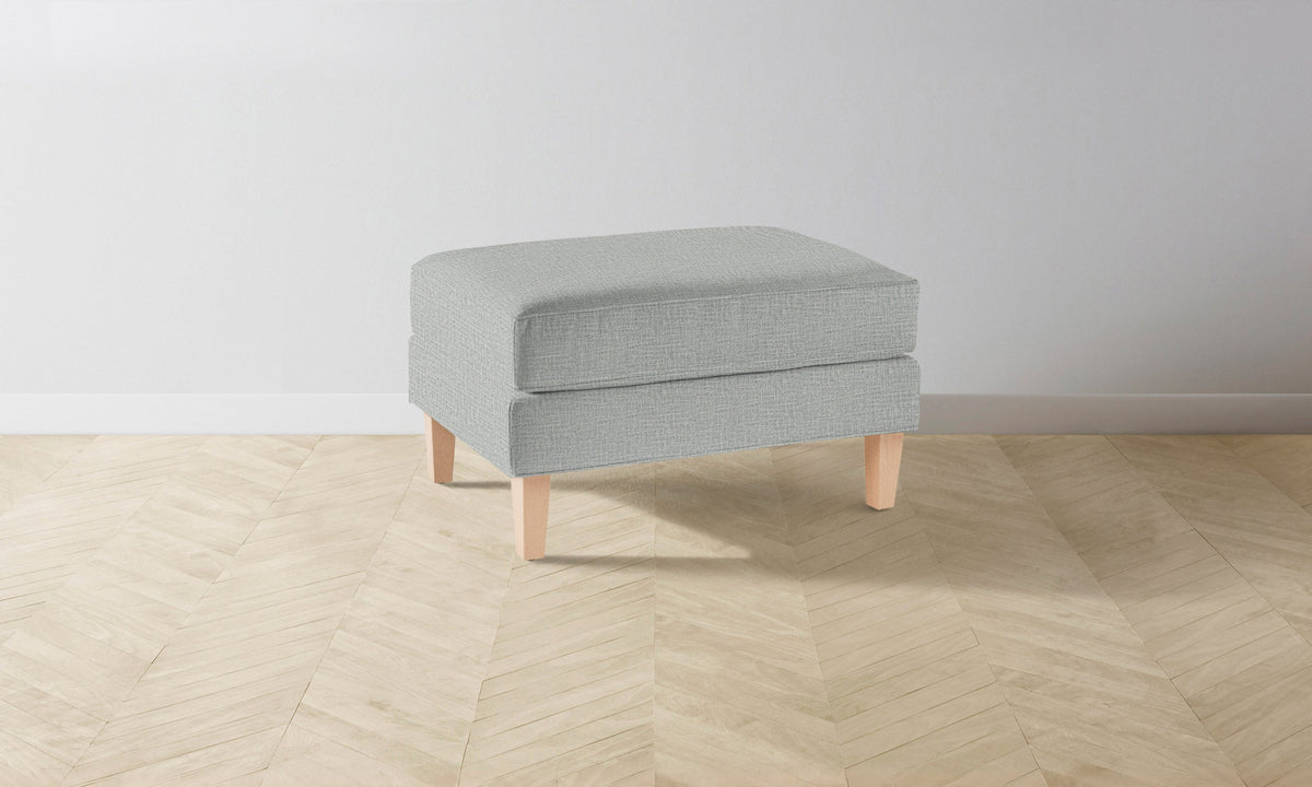 The Crosby Ottoman - Performance Woven Chenille Rain