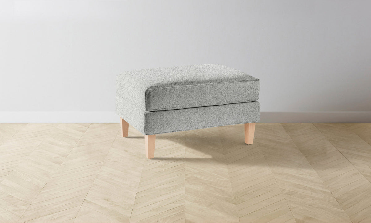 The Crosby Ottoman - Woolen Bouclé Cliff