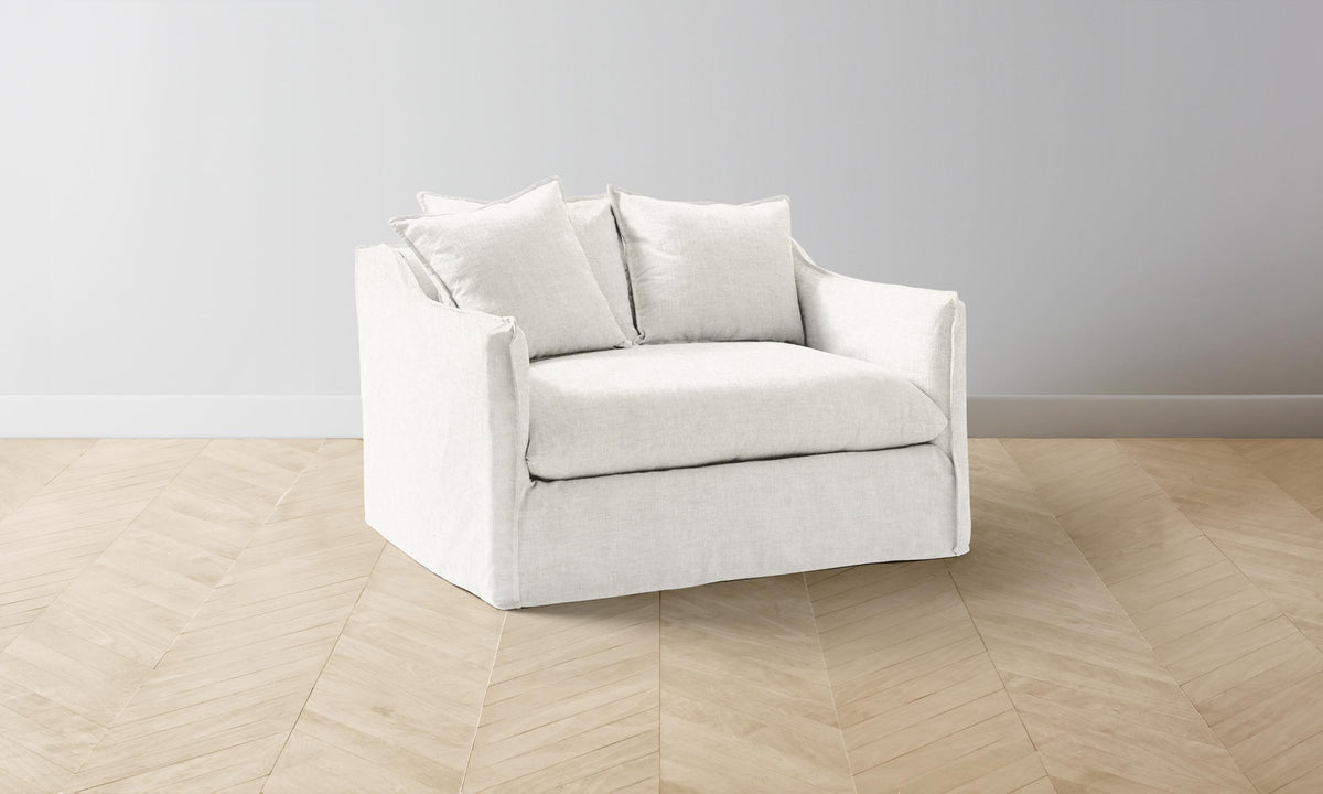 The Dune Chair-and-a-Half - Heritage Belgian Linen Egret