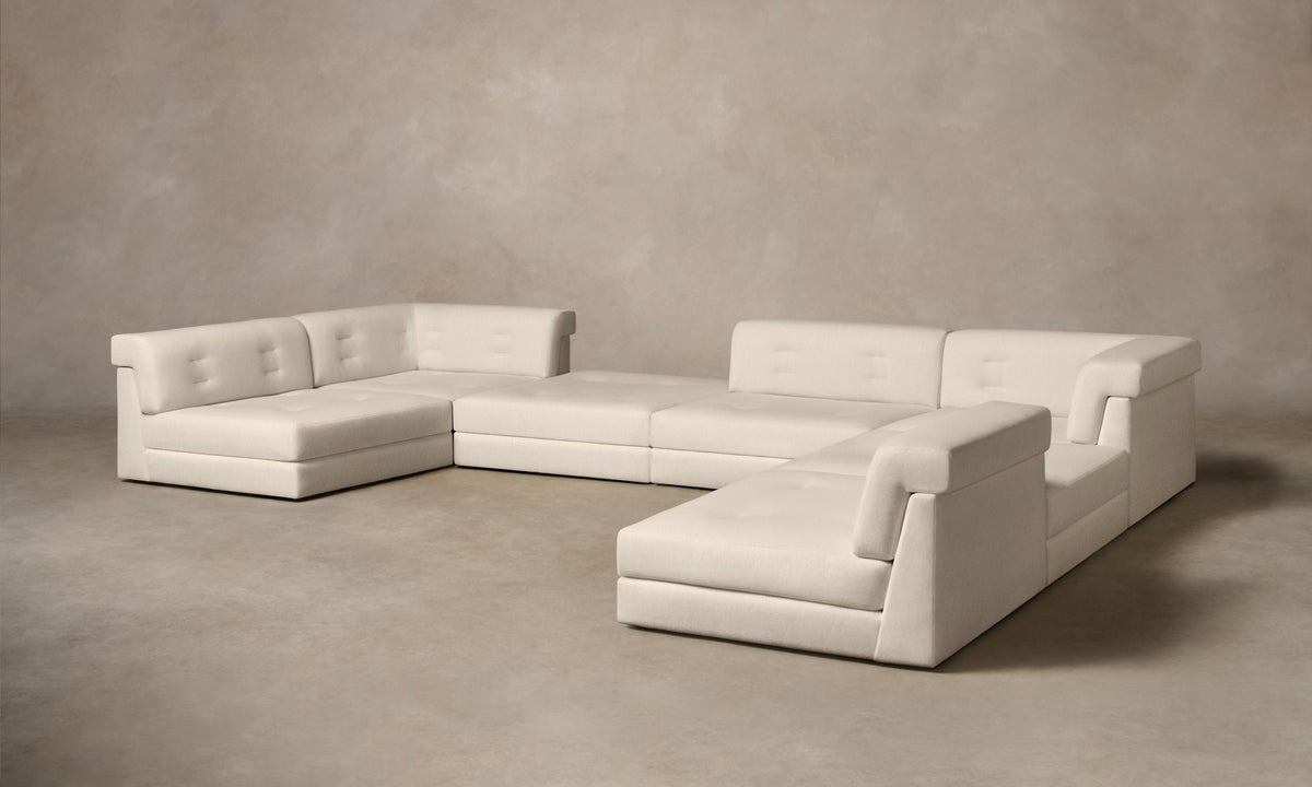 The Forma Modular Sectional - Deep Pile Mohair Limestone
