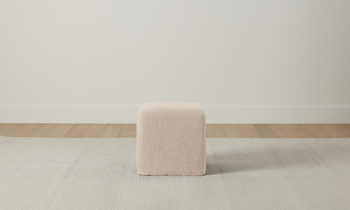 The Franklin Ottoman - Heritage Belgian Linen Husk