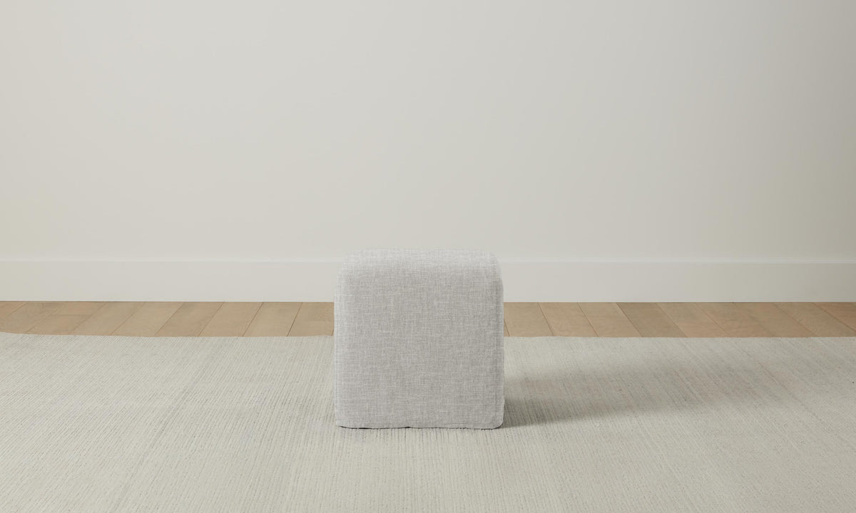 The Franklin Ottoman - Performance Woven Chenille Steel