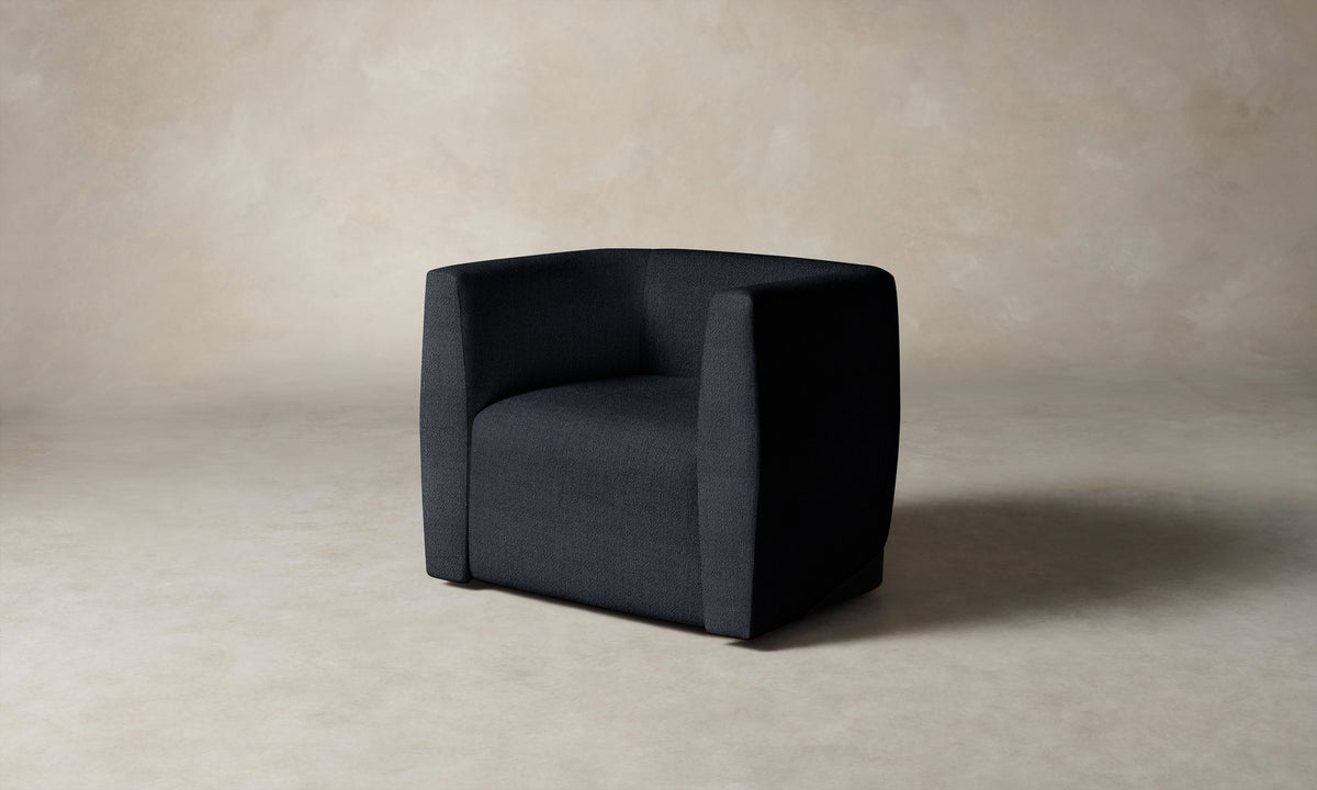 The Henri Swivel Chair - Performance Textural Weave Marina