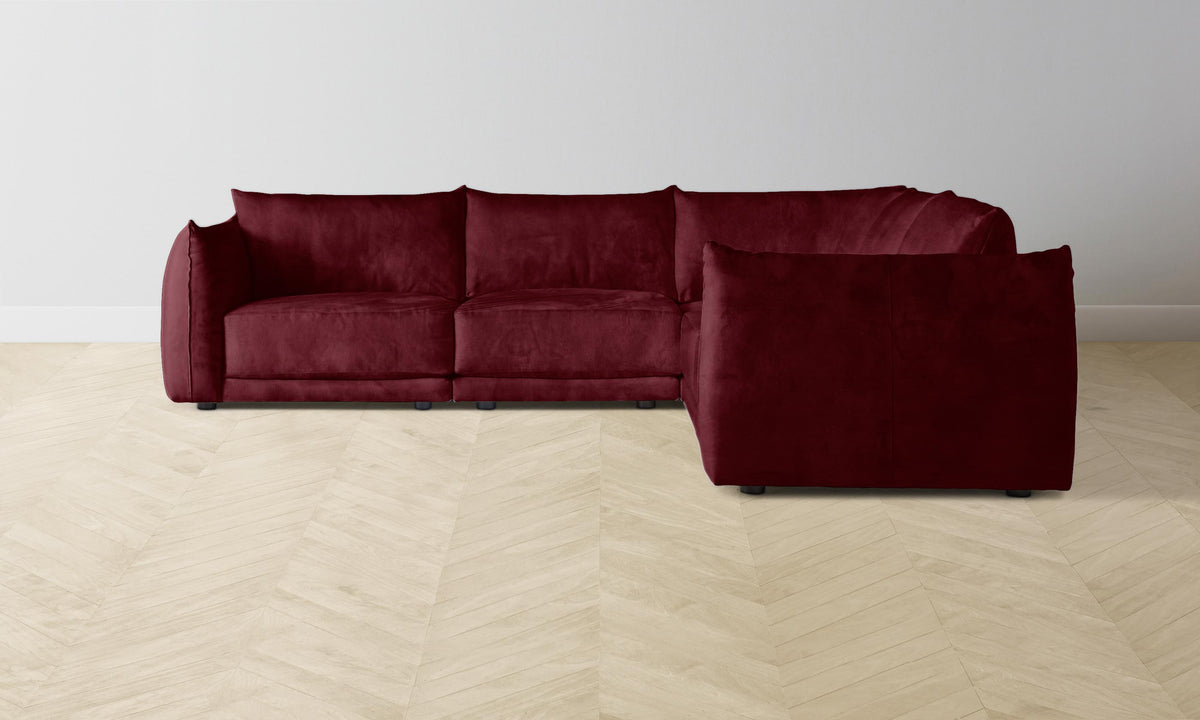 The Jones Modular Sectional - Performance Velvet Merlot