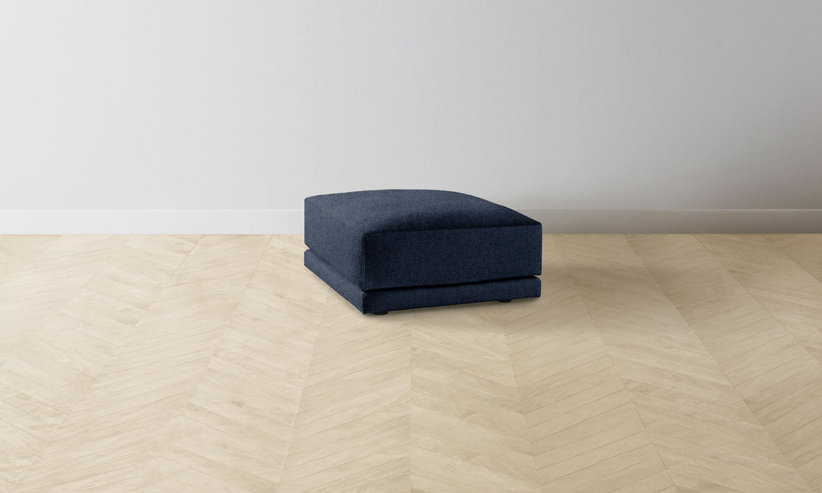 The Jones Ottoman - Italian Brushed Wool Harbor