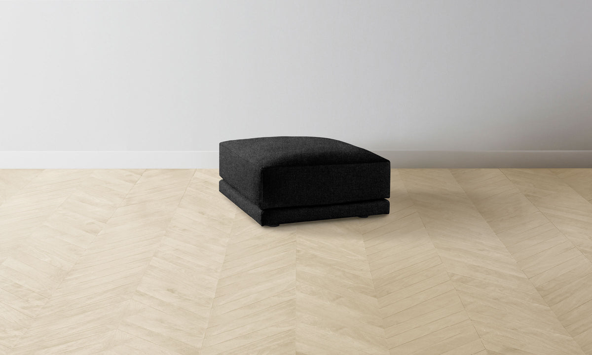 The Jones Ottoman - Italian Brushed Wool Pepper