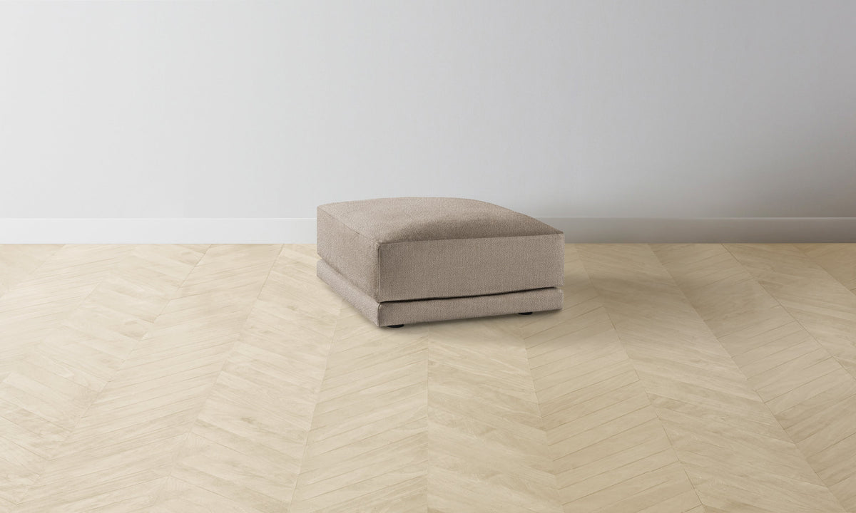 The Jones Ottoman - Performance Textural Weave Earthen