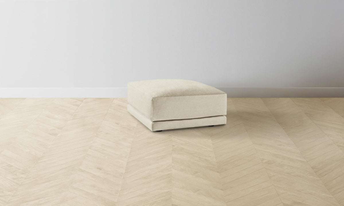 The Jones Ottoman - Performance Linen Weave Prairie