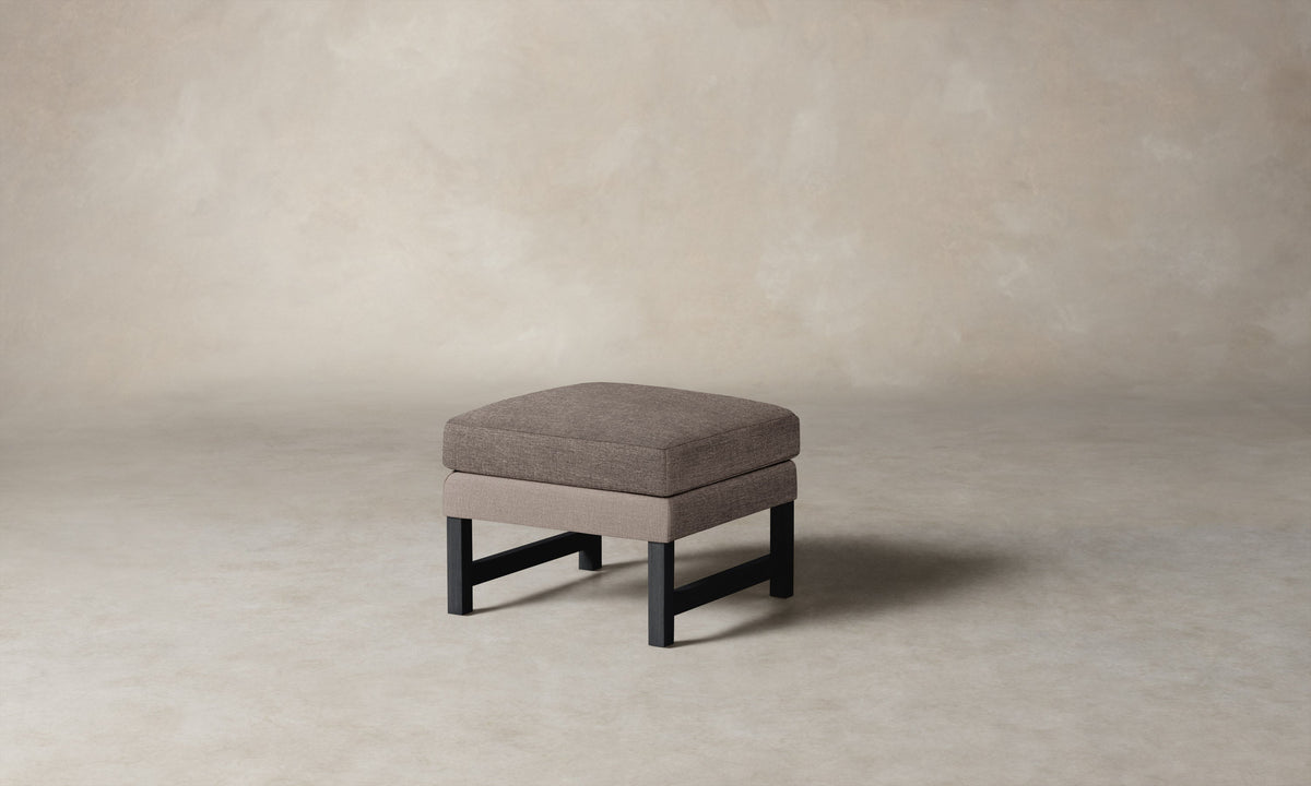 The Kaye Ottoman - Heritage Belgian Linen Carob