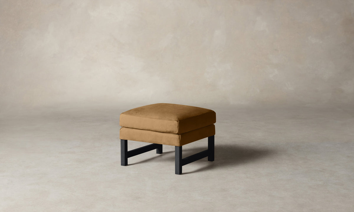 The Kaye Ottoman - Nubuck Leather Rye