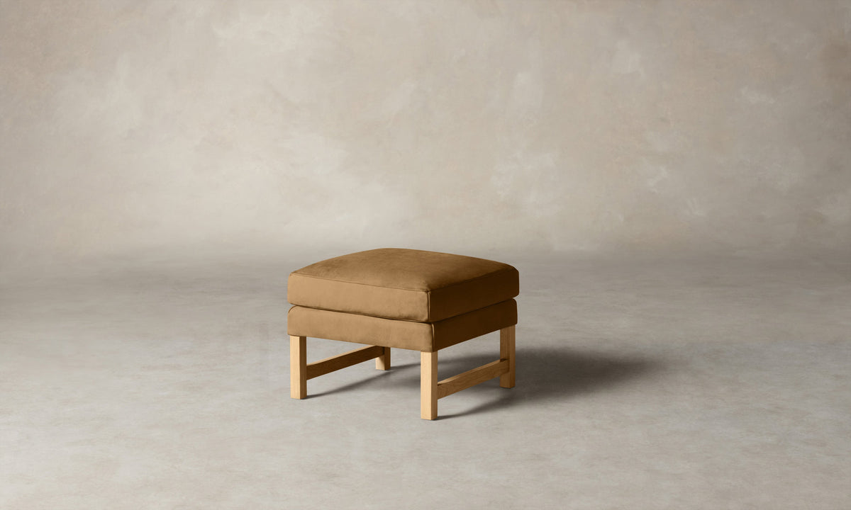 The Kaye Ottoman - Nubuck Leather Rye