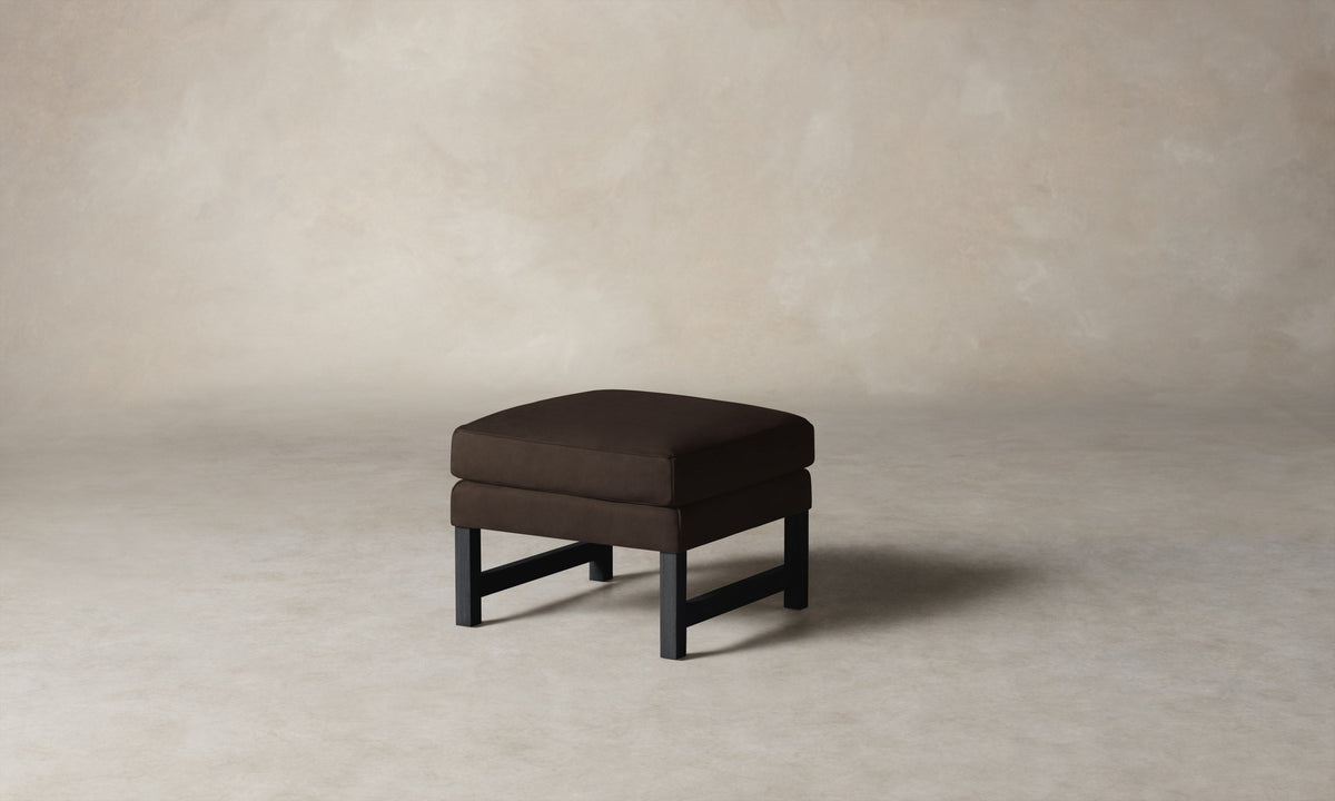 The Kaye Ottoman - Nubuck Leather Espresso