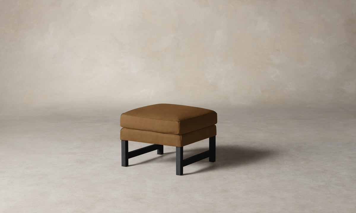 The Kaye Ottoman - Nubuck Leather Saddle