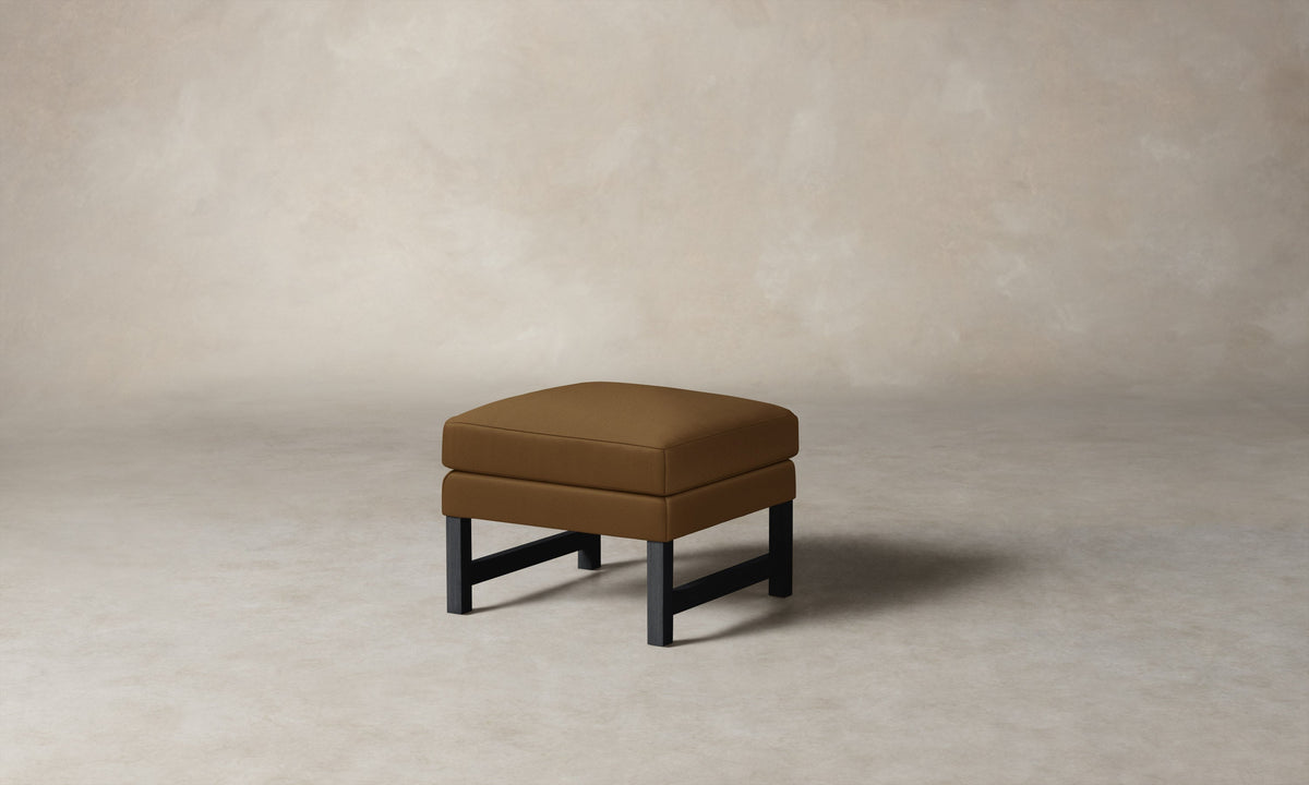 The Kaye Ottoman - Pebbled Leather Latte