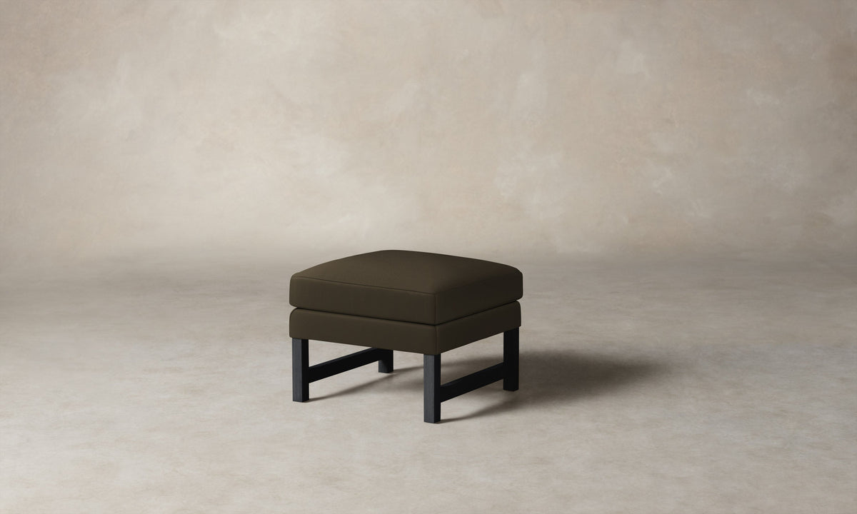 The Kaye Ottoman - Pebbled Leather Truffle