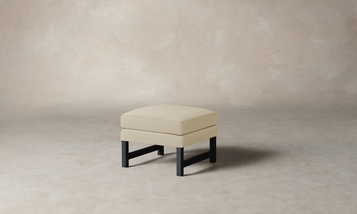 The Kaye Ottoman - Performance Linen Weave Prairie