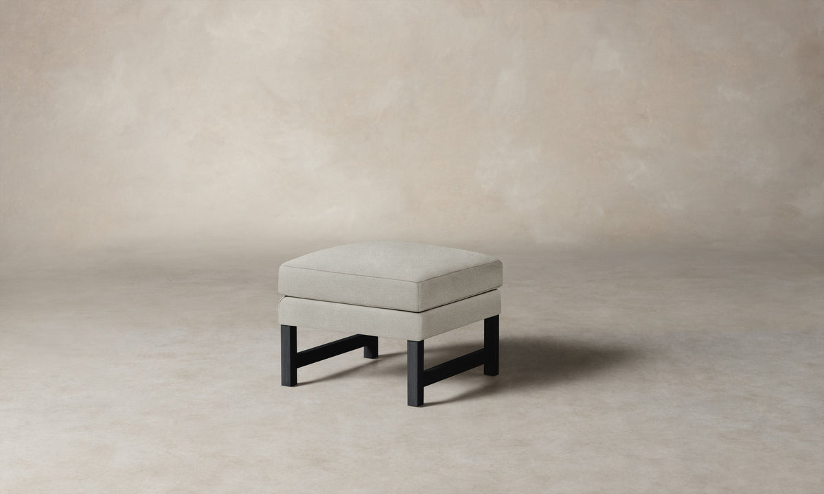The Kaye Ottoman - Performance Mélange Weave Flint