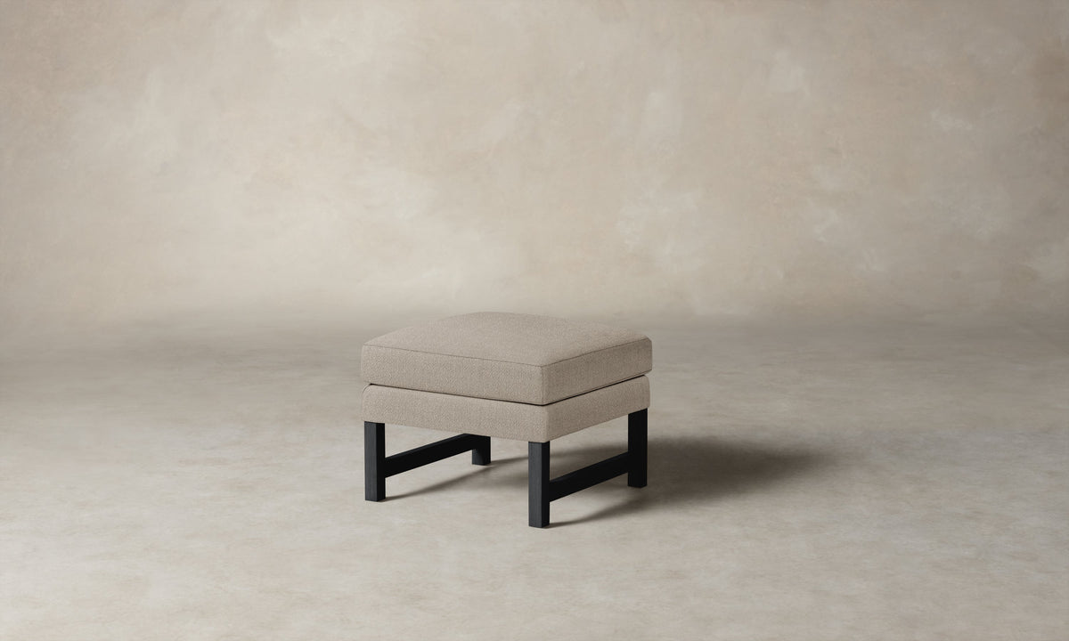 The Kaye Ottoman - Performance Textural Weave Earthen