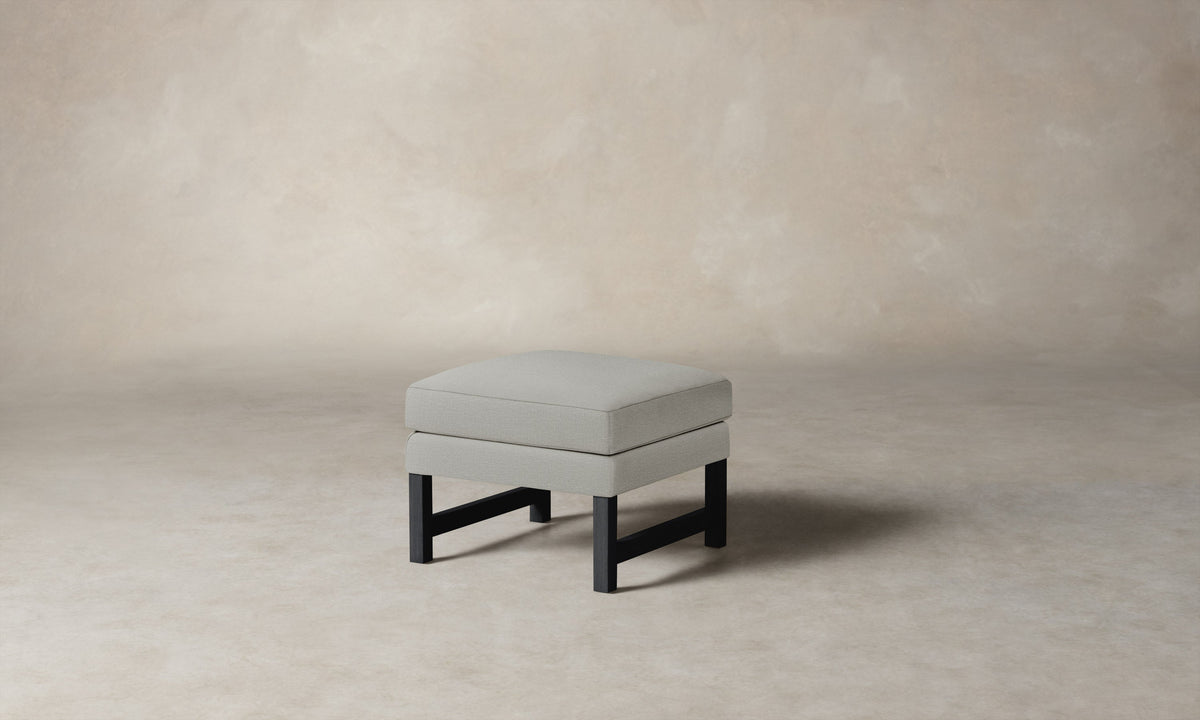 The Kaye Ottoman - Performance Woven Chenille Rain