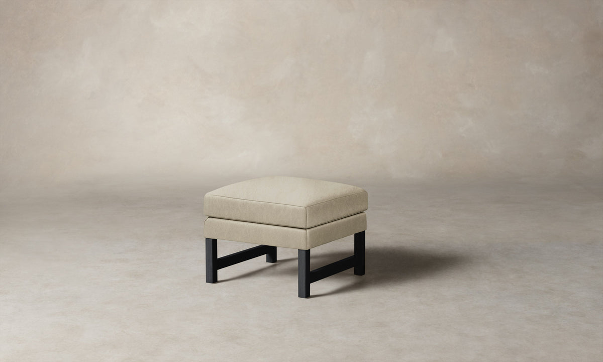 The Kaye Ottoman - Tuscan Leather Bisque