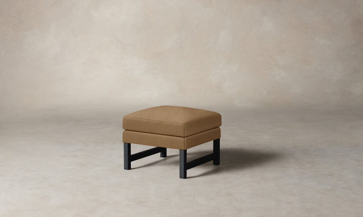The Kaye Ottoman - Tuscan Leather Camel