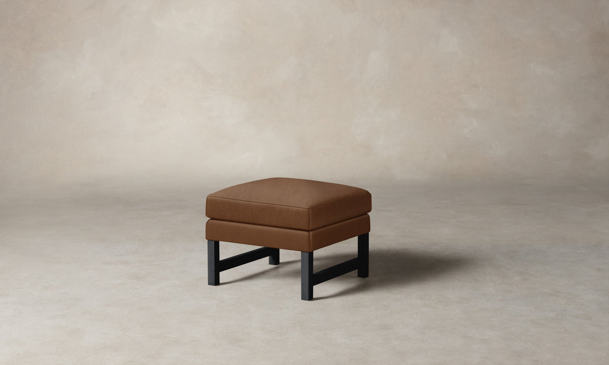 The Kaye Ottoman - Tuscan Leather Cognac