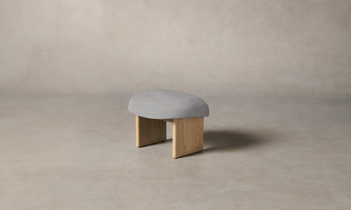 The Kenmare Ottoman - Italian Brushed Wool Moon