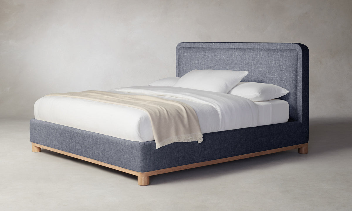 The Kent Bed - Heritage Belgian Linen Lake