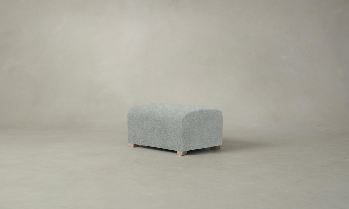 The Lenox Ottoman - Performance Mélange Weave Seaglass