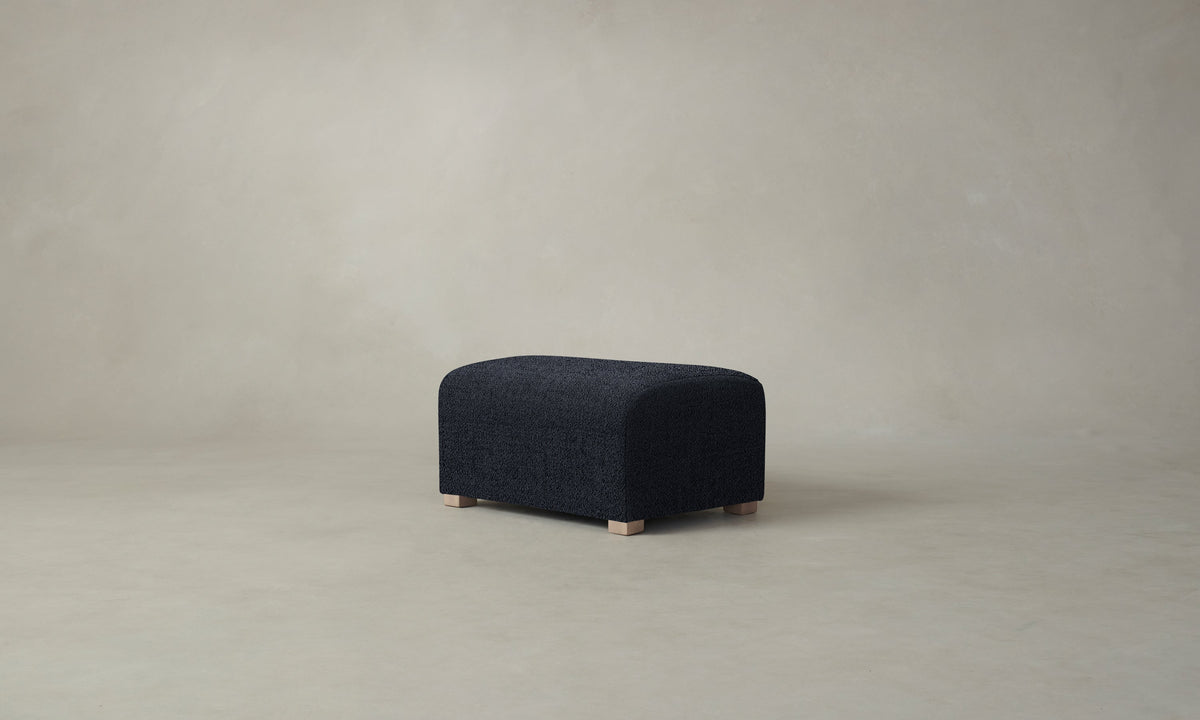 The Lenox Ottoman - Performance Textural Weave Marina