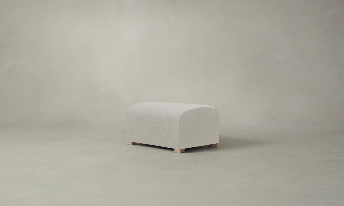 The Lenox Ottoman - Performance Linen Weave Beige