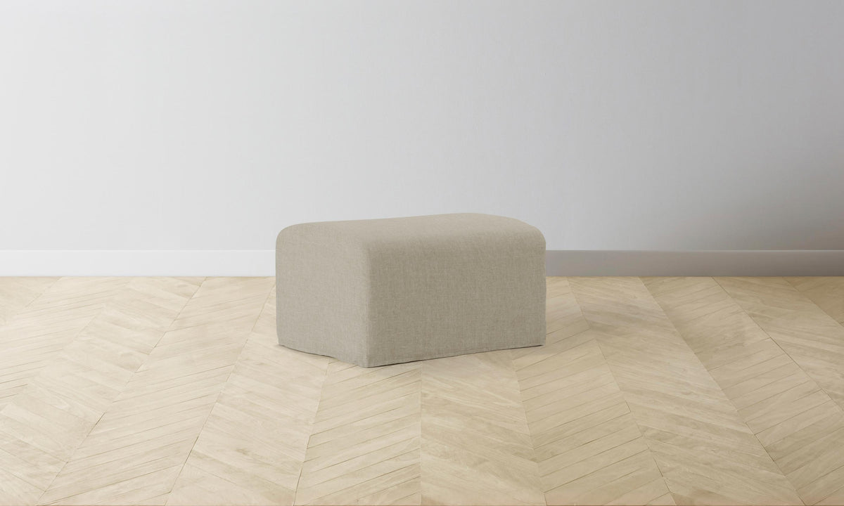 The Leonard Ottoman - Heritage Belgian Linen Alder