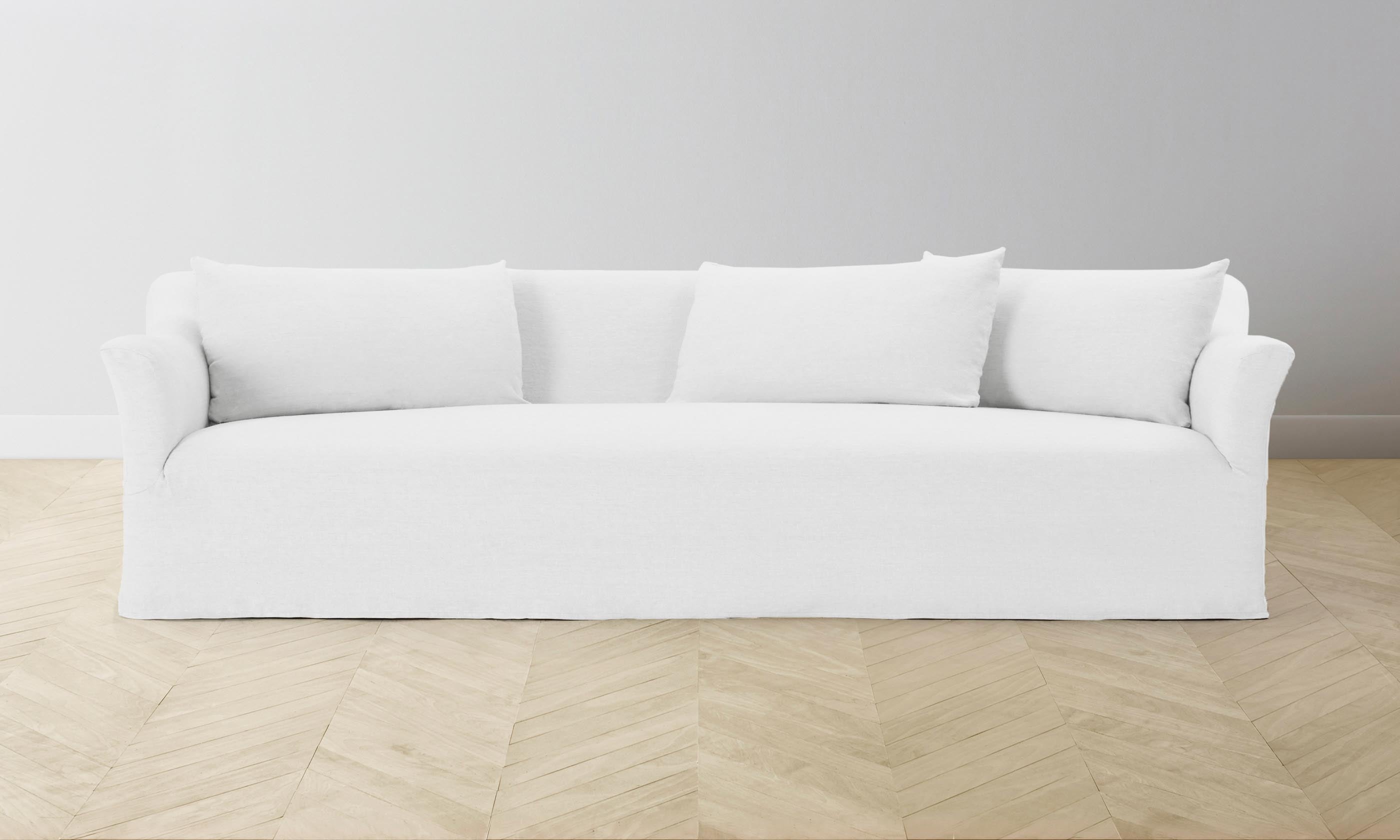 The Leonard Sofa - Performance Linen Weave Pure White – Maiden Home