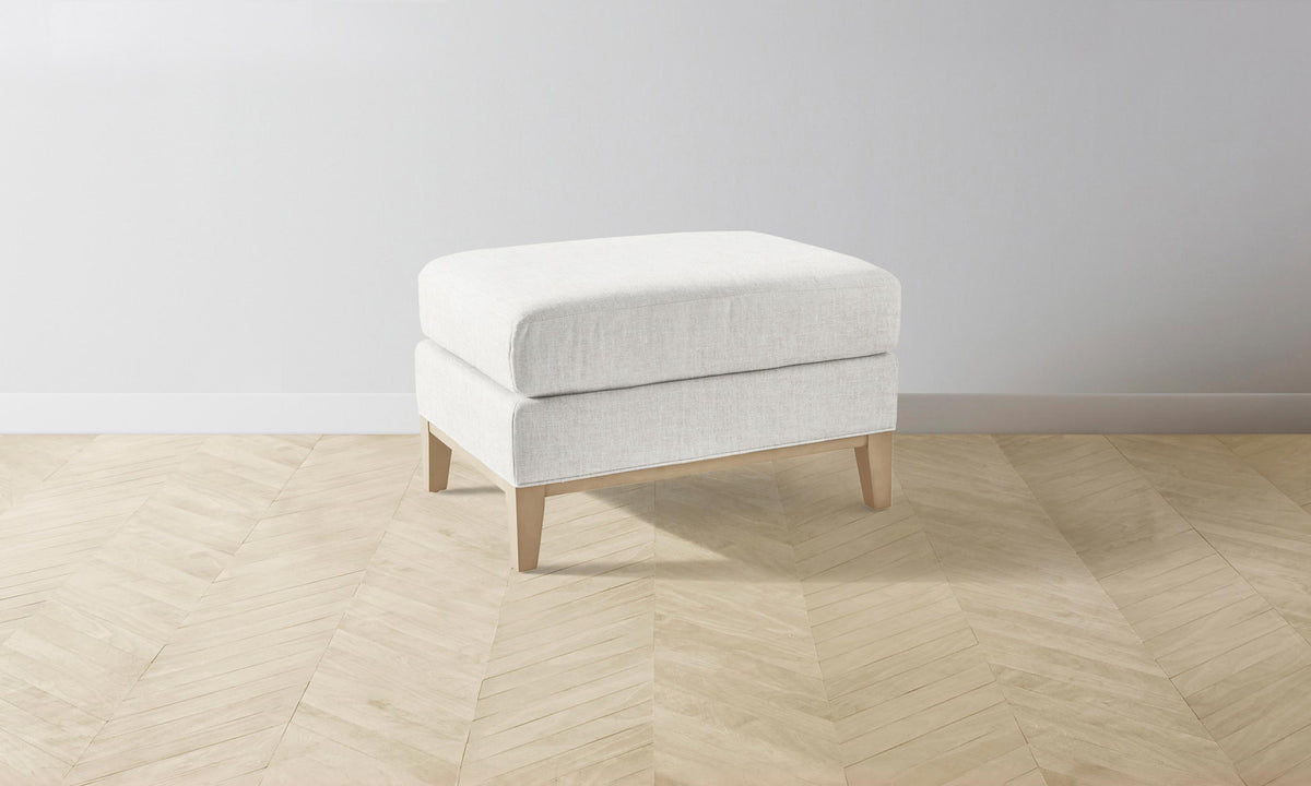 The Ludlow Ottoman - Heritage Belgian Linen Egret