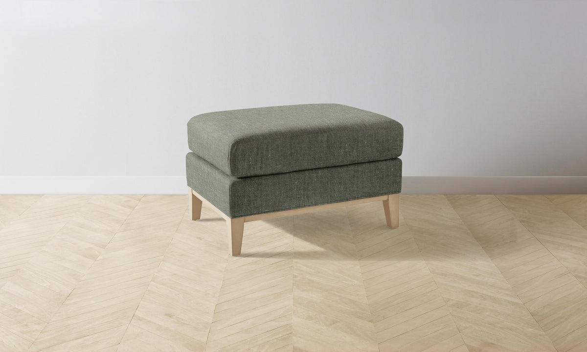 The Ludlow Ottoman - Heritage Belgian Linen Thyme