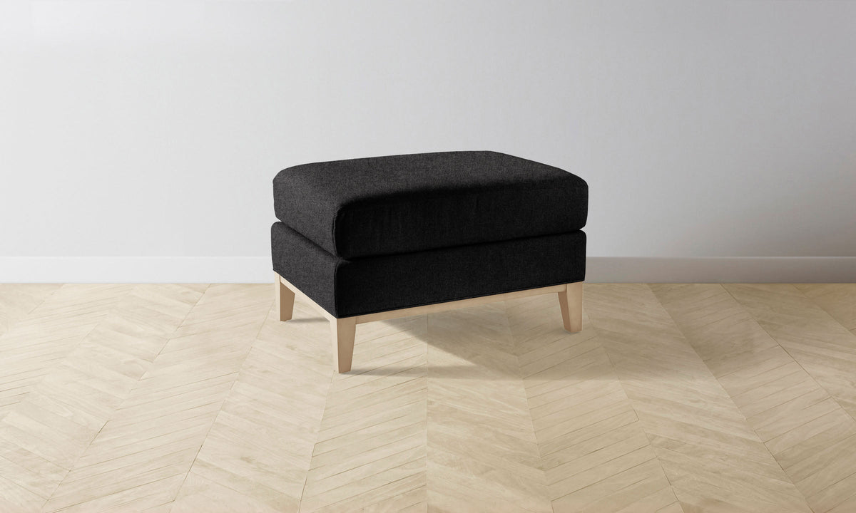 The Ludlow Ottoman - Italian Brushed Wool Pepper