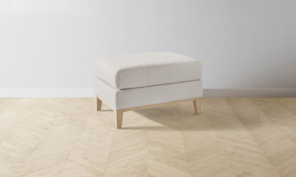 The Ludlow Ottoman - Italian Brushed Wool Vanilla