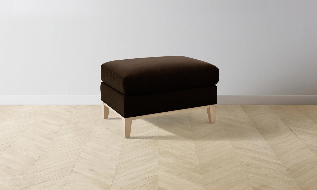 The Ludlow Ottoman - Mohair Chocolate