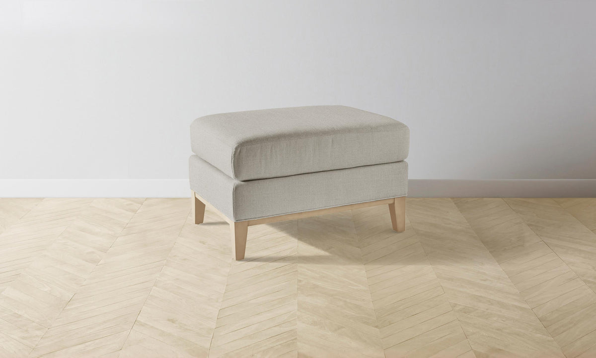 The Ludlow Ottoman - Performance Linen Weave Beige