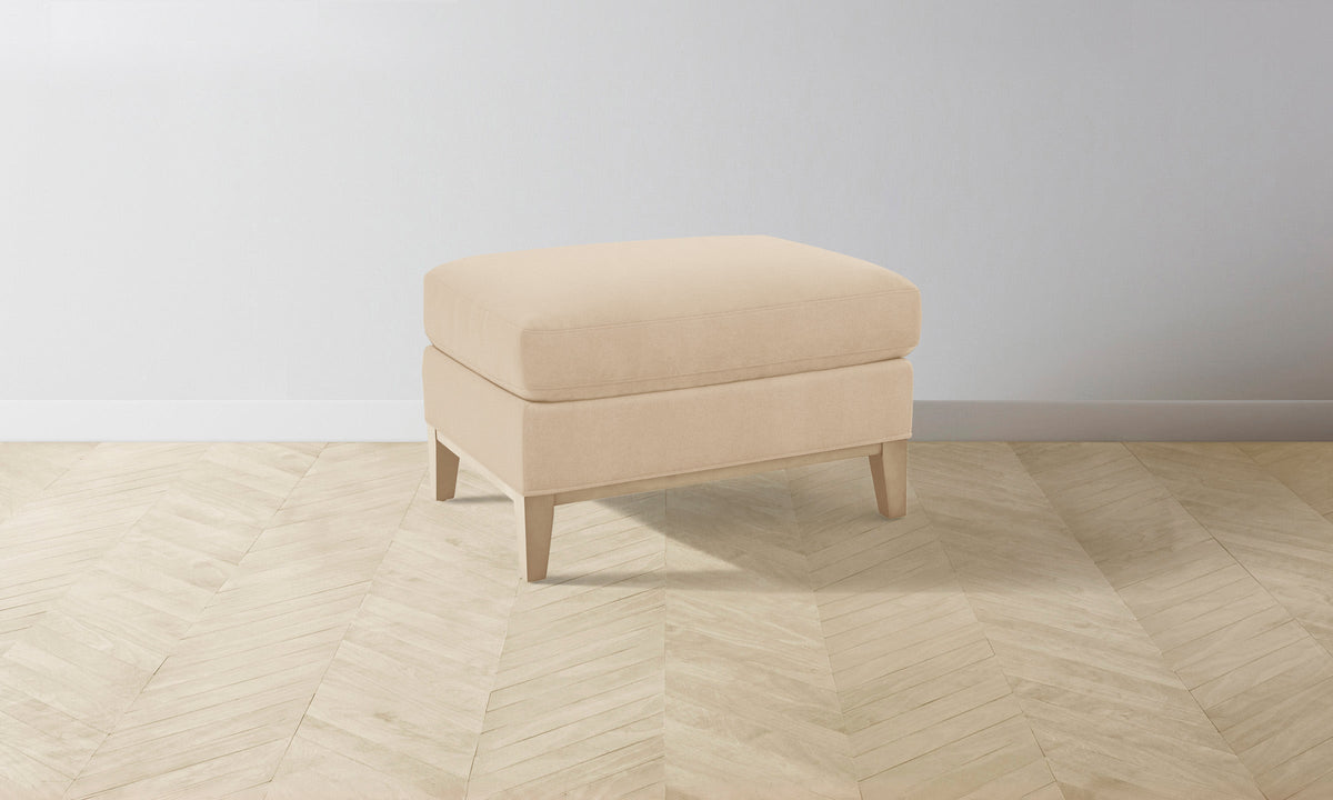 The Ludlow Ottoman - Performance Velvet Butter